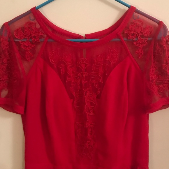 KIMICHI BLUE // VINTAGE RED LACE DRESS - Picture 5 of 8